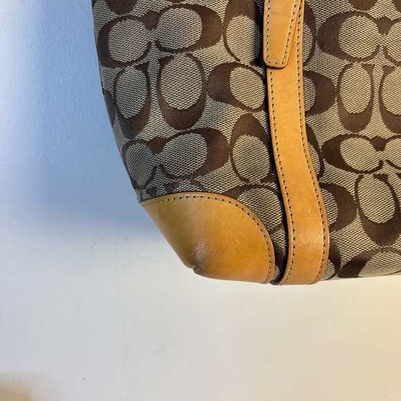 Coach Brown & Tan Hamptons Market Mini Signature Tote Bag - Picture 5 of 16